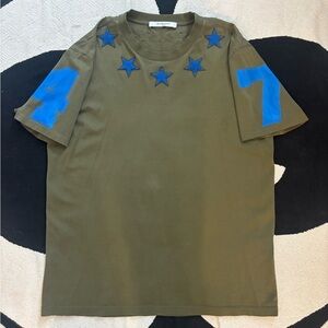 Givenchy Star Neck Green 47 shirt size medium